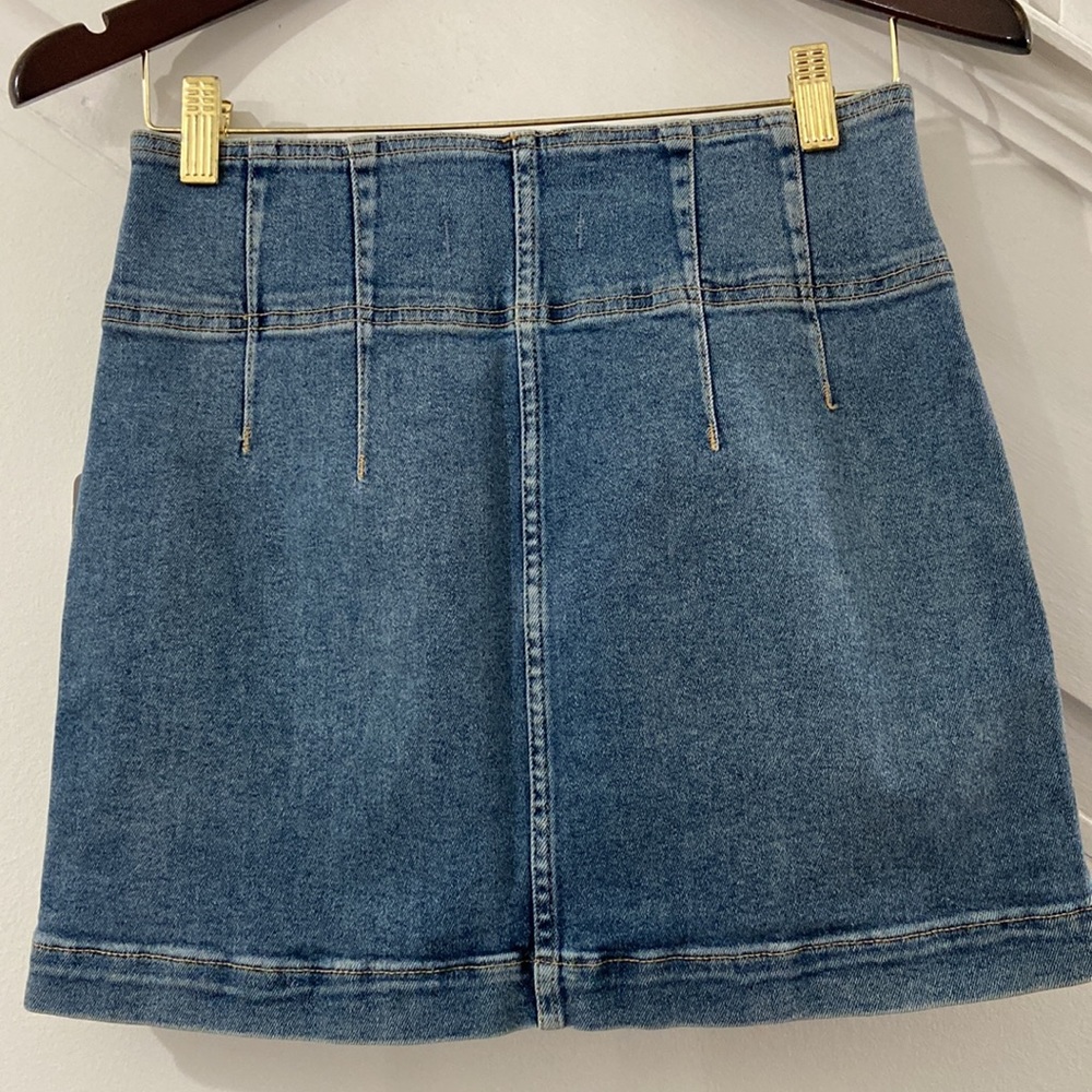 Free People Jean Mini Skirt - Picture 3 of 5
